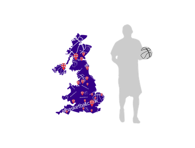 Basketball player and map of the United Kingdom