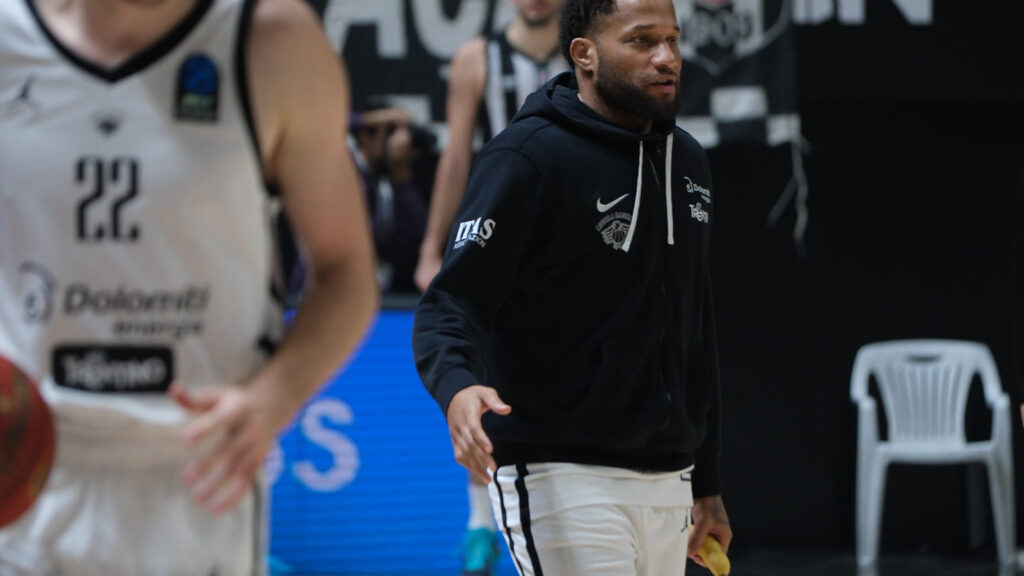 Devante Jones with Dolomiti Energia Trento during BKT EuroCup action before signing for London Lions.