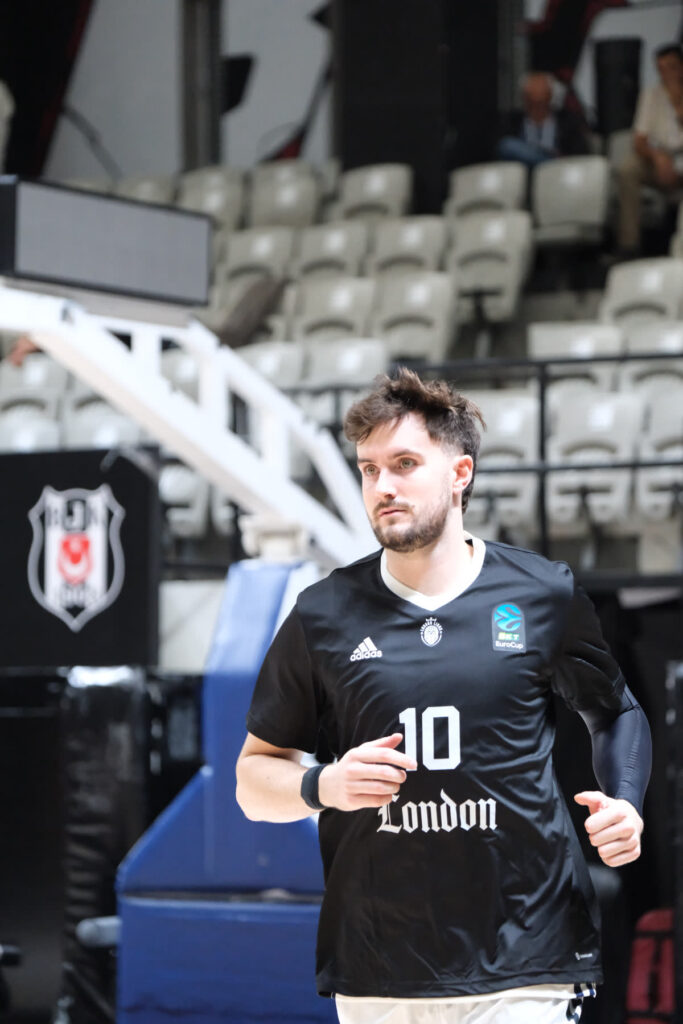 Ethan Price pictured in a London Lions jersey during EuroCup action.