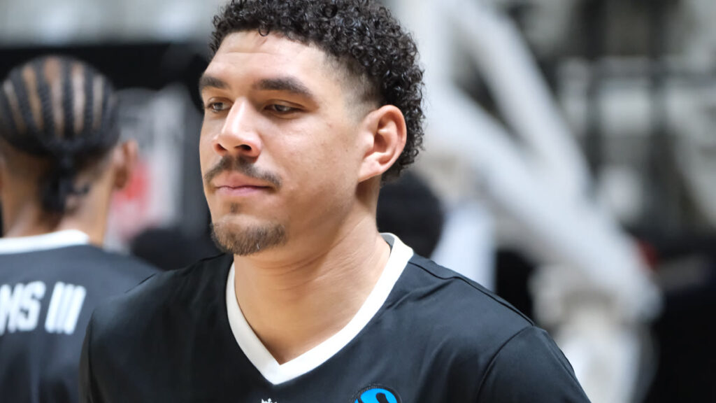 Joel Scott pictured in a London Lions jersey during EuroCup action.