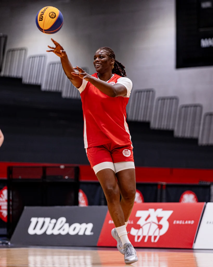 England 3x3 basketball action during Commonwealth Games qualification.
