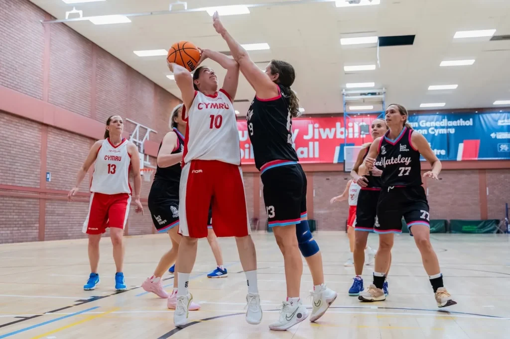 Welsh masters basketball players competing at the GB Masters Basketball Championships in Cardiff.
