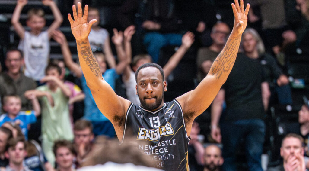 Darius Defoe pictured at the Vertu Arena after his final Newcastle Eagles home game.