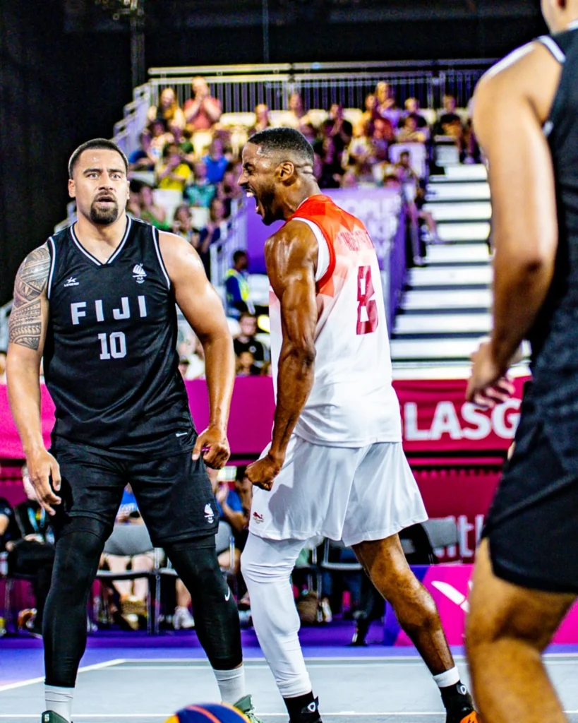 Team England 3x3 basketball players during the Glasgow 2026 Commonwealth Games opening day.