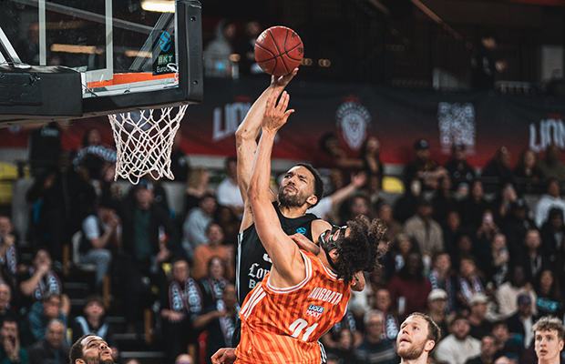London Lions players in European competition context for a EuroLeague franchise bid story.
