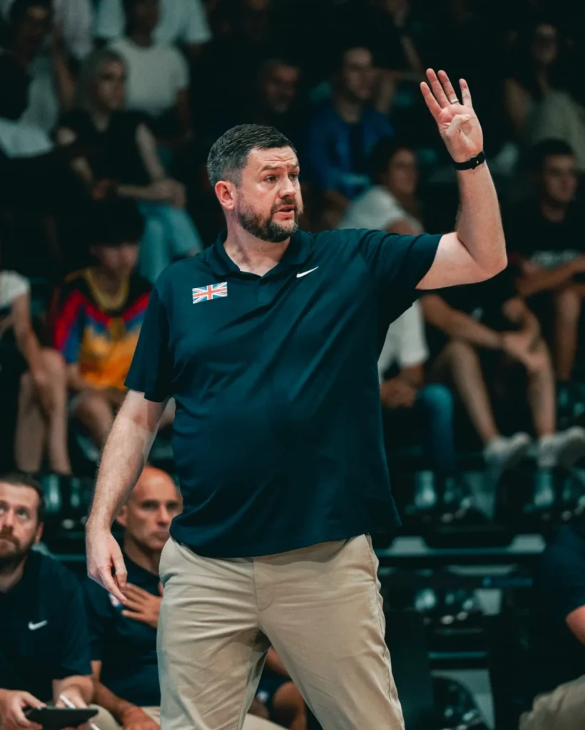 Great Britain men head coach Marc Steutel during EuroBasket 2029 pre-qualifying coverage