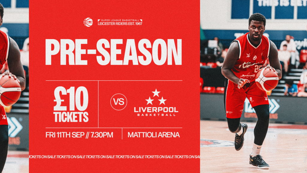 Leicester Riders vs Liverpool Basketball pre-season fixture graphic