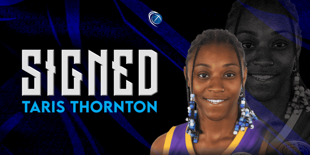 Taris Thornton signing graphic for Caledonia Gladiators