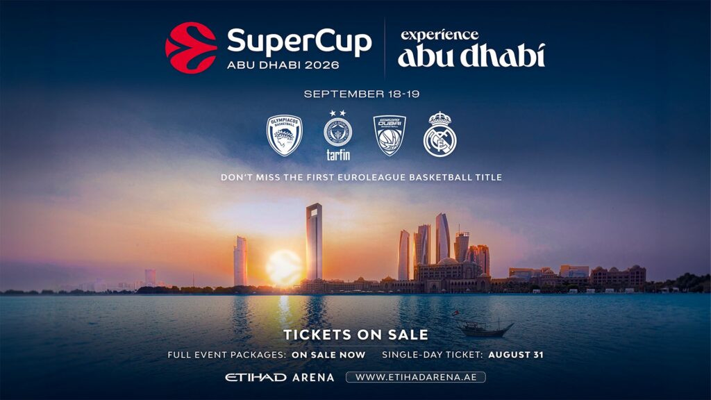 Euroleague Basketball SuperCup Abu Dhabi announcement image featuring the first edition of the event.