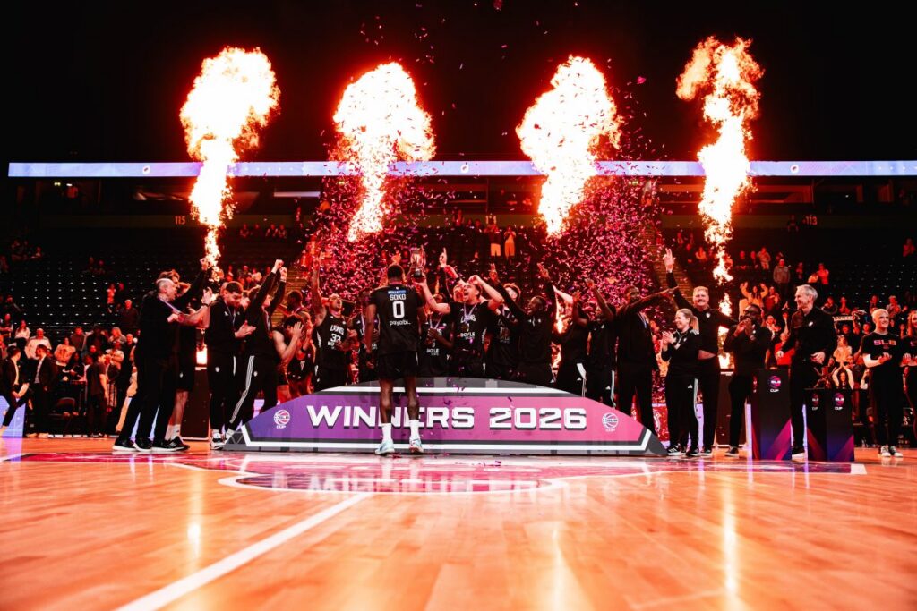 London Lions team group shot during their 2025/26 domestic trophy-winning season.