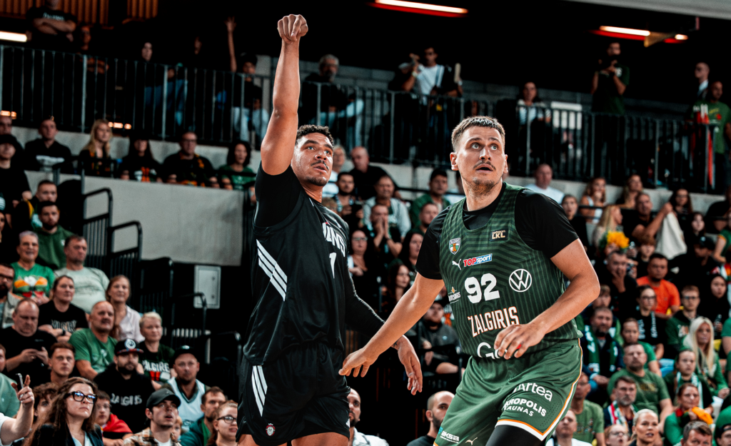 London Lions forward Joel Scott in action against Žalgiris Kaunas, used for the London Lions Invitational announcement.