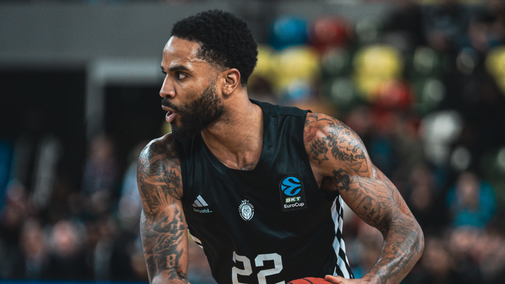 Tarik Phillip in London Lions kit during EuroCup competition