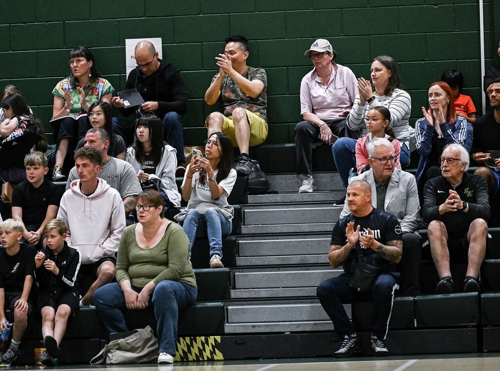 Supporters and club members watching the Nottingham Wildcats 50th anniversary celebration day