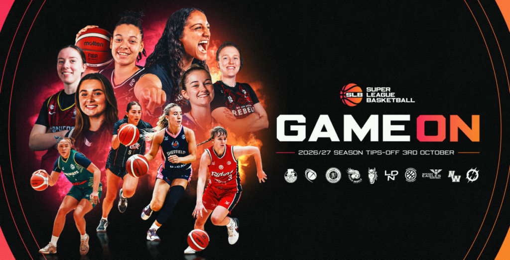 Super League Basketball Women players in the 2026–27 Game On season launch graphic